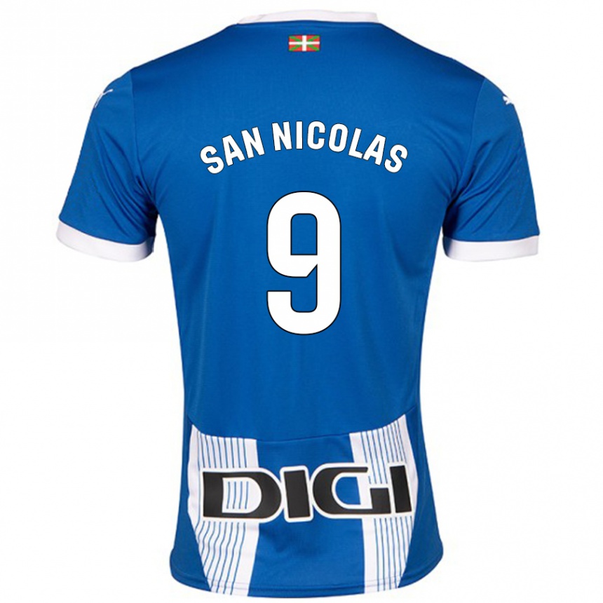 Gyermek Labdarúgás Olga San Nicolás #9 Kék Hazai Jersey 2024/25 Mez Póló Ing