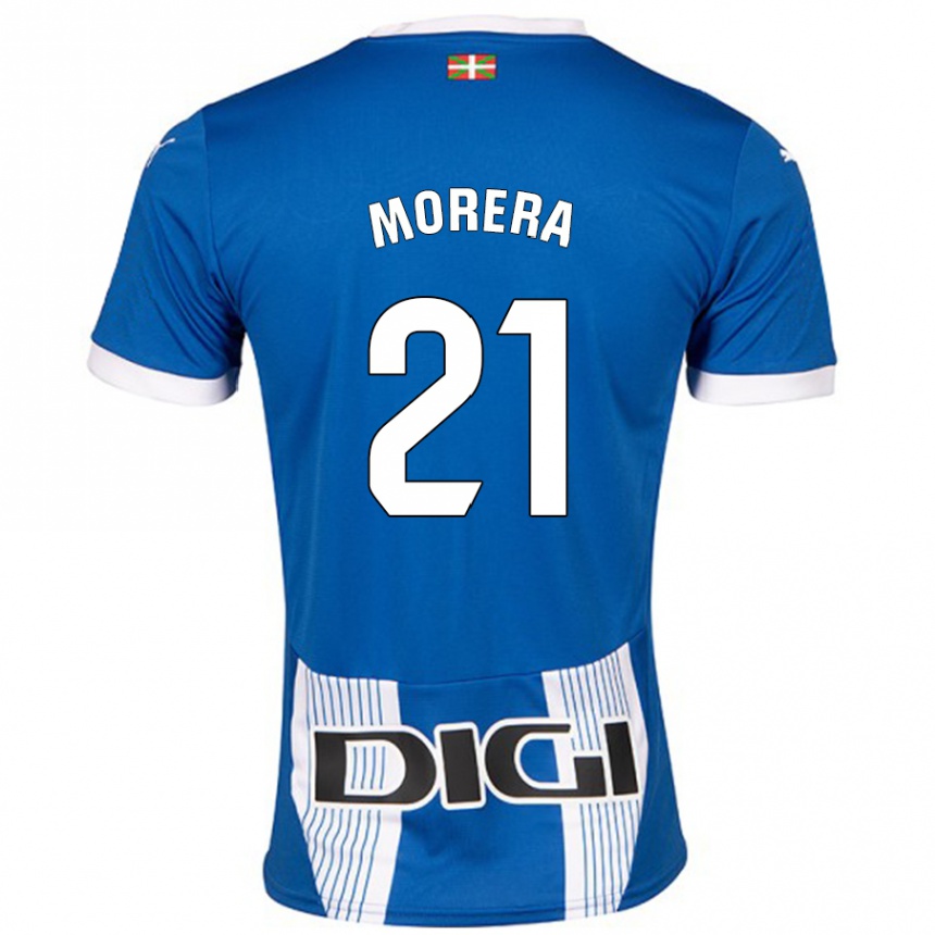 Gyermek Labdarúgás Carla Morera #21 Kék Hazai Jersey 2024/25 Mez Póló Ing