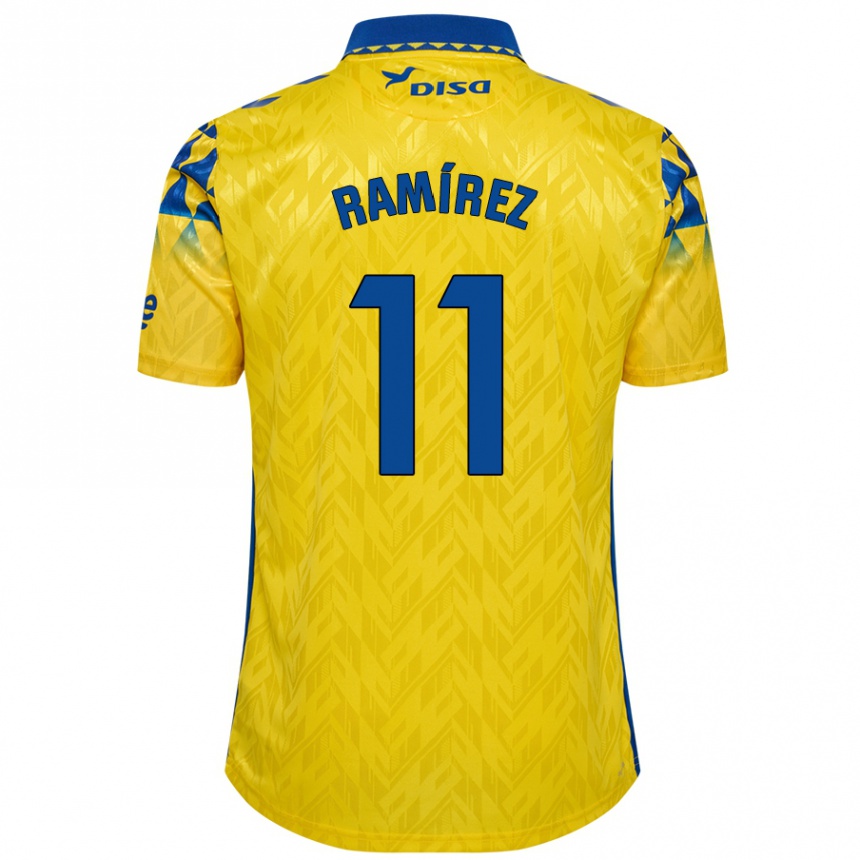 Gyermek Labdarúgás Benito Ramírez #11 Sárga Kék Hazai Jersey 2024/25 Mez Póló Ing