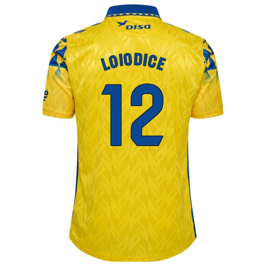 Gyermek Labdarúgás Enzo Loiodice #12 Sárga Kék Hazai Jersey 2024/25 Mez Póló Ing