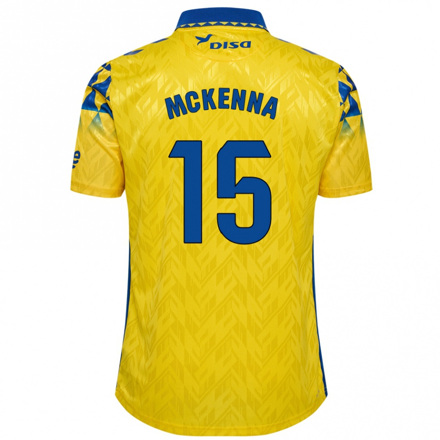 Gyermek Labdarúgás Scott Mckenna #15 Sárga Kék Hazai Jersey 2024/25 Mez Póló Ing