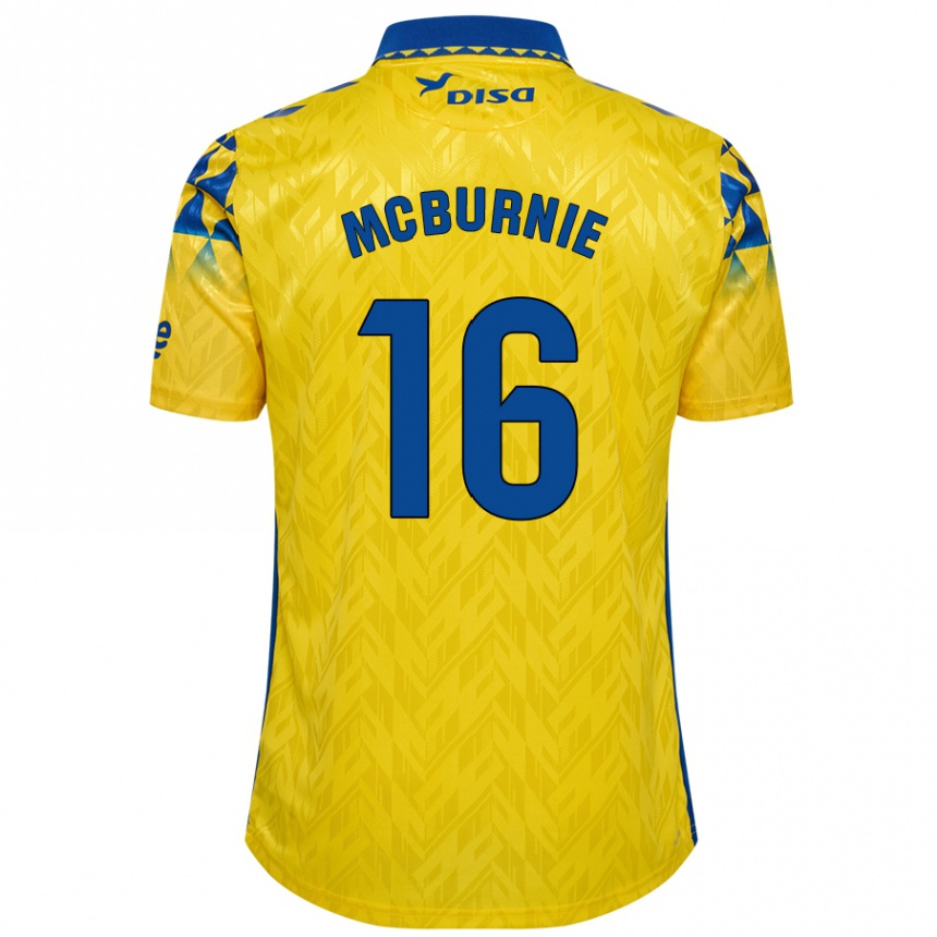 Gyermek Labdarúgás Oli Mcburnie #16 Sárga Kék Hazai Jersey 2024/25 Mez Póló Ing