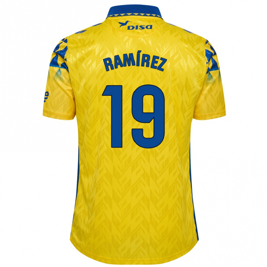 Gyermek Labdarúgás Sandro Ramírez #19 Sárga Kék Hazai Jersey 2024/25 Mez Póló Ing