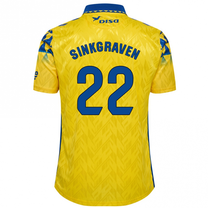 Gyermek Labdarúgás Daley Sinkgraven #22 Sárga Kék Hazai Jersey 2024/25 Mez Póló Ing