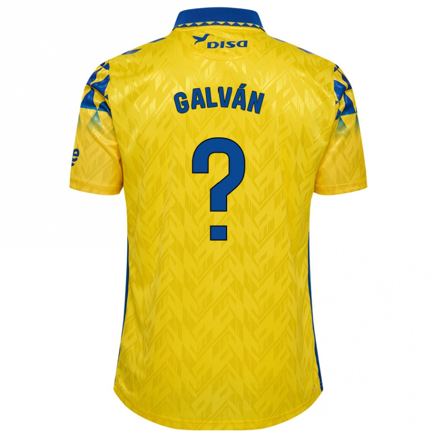 Gyermek Labdarúgás Carlos Galván #0 Sárga Kék Hazai Jersey 2024/25 Mez Póló Ing