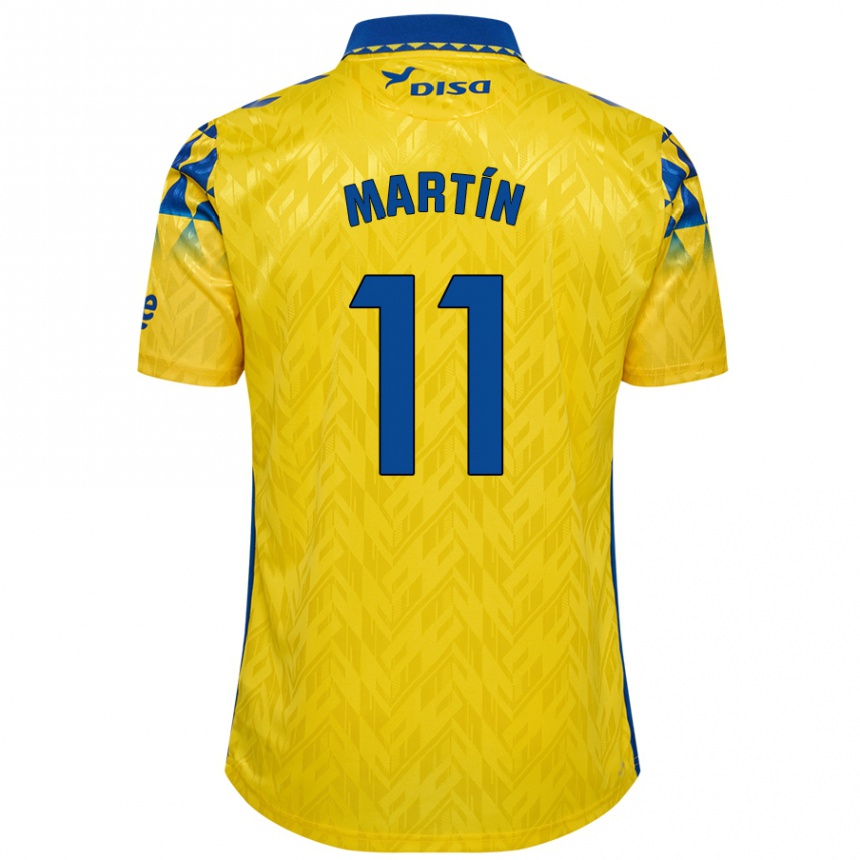 Gyermek Labdarúgás Diego Martín #11 Sárga Kék Hazai Jersey 2024/25 Mez Póló Ing