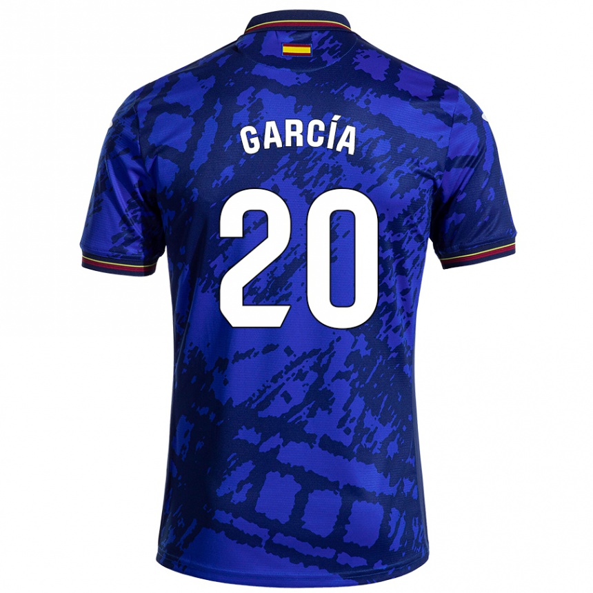 Gyermek Labdarúgás Álex García #20 Sötétebb Kék Hazai Jersey 2024/25 Mez Póló Ing