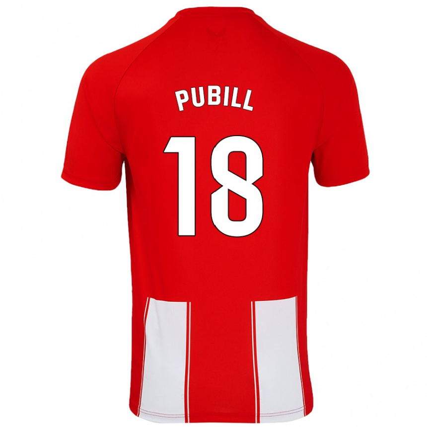 Gyermek Labdarúgás Marc Pubill #18 Piros Fehér Hazai Jersey 2024/25 Mez Póló Ing