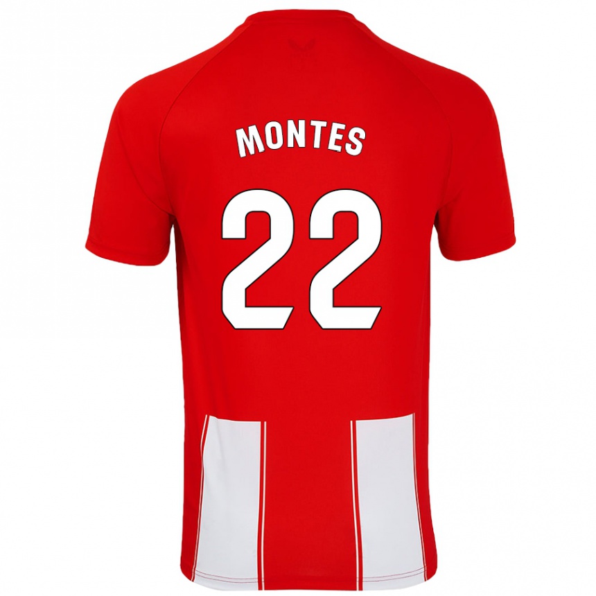 Gyermek Labdarúgás César Montes #22 Piros Fehér Hazai Jersey 2024/25 Mez Póló Ing