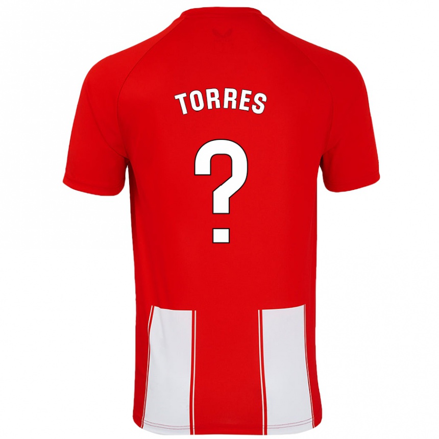 Gyermek Labdarúgás Alejandro Torres #0 Piros Fehér Hazai Jersey 2024/25 Mez Póló Ing