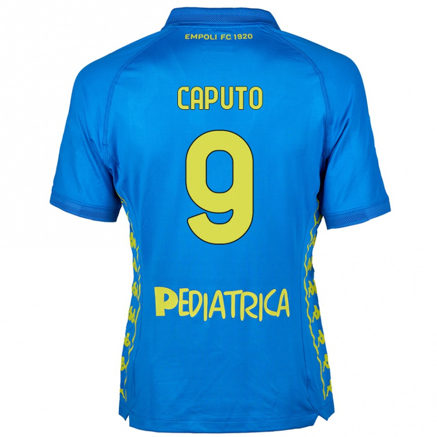 Gyermek Labdarúgás Francesco Caputo #9 Kék Hazai Jersey 2024/25 Mez Póló Ing