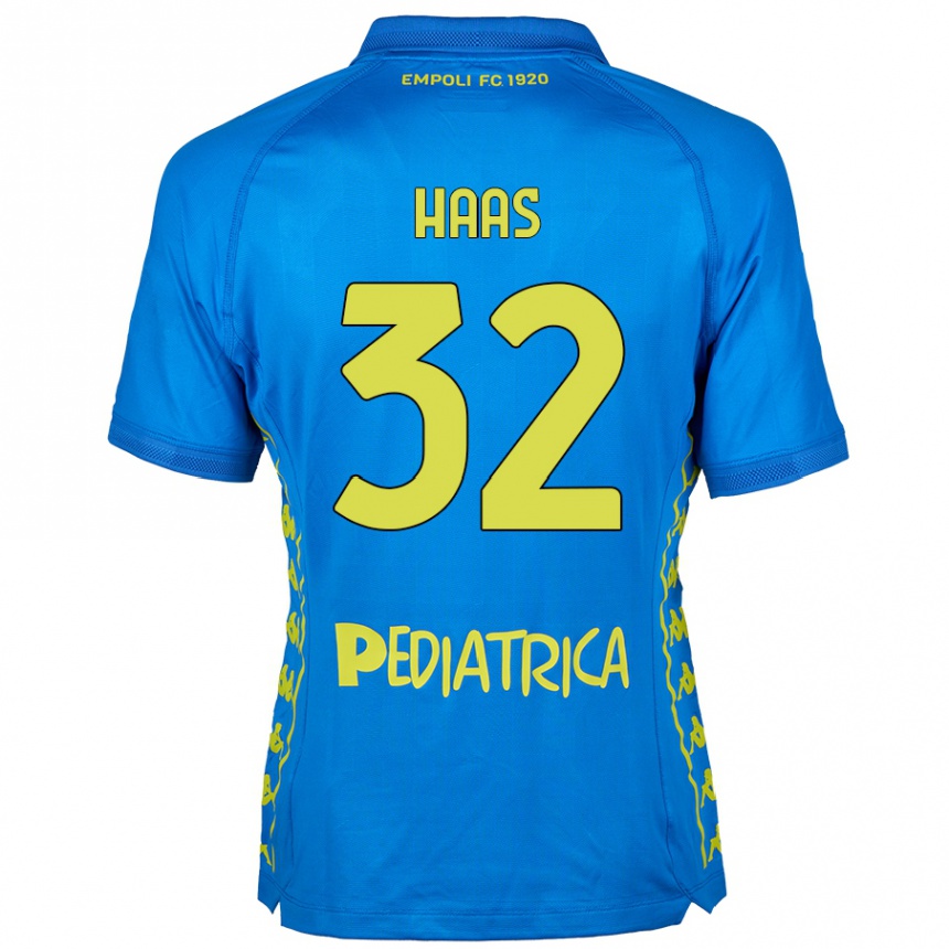 Gyermek Labdarúgás Nicolas Haas #32 Kék Hazai Jersey 2024/25 Mez Póló Ing