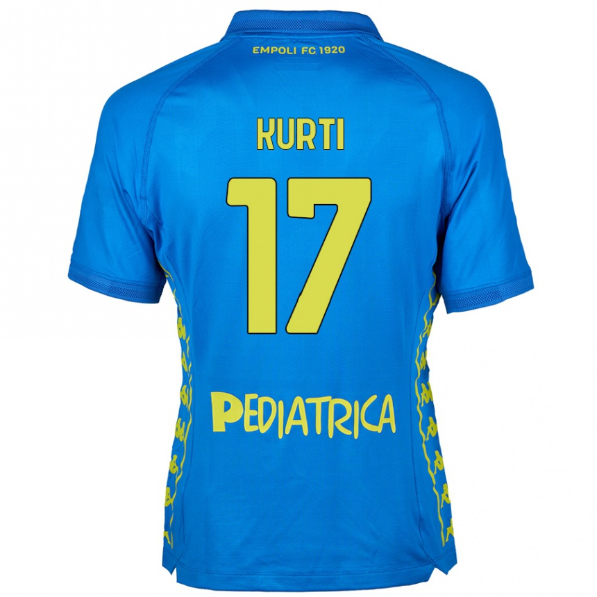 Gyermek Labdarúgás Adi Kurti #17 Kék Hazai Jersey 2024/25 Mez Póló Ing