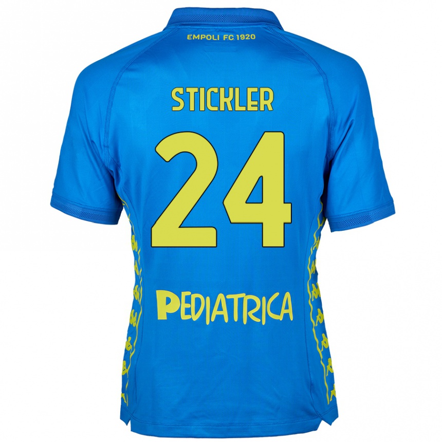 Gyermek Labdarúgás Mateo Stickler #24 Kék Hazai Jersey 2024/25 Mez Póló Ing