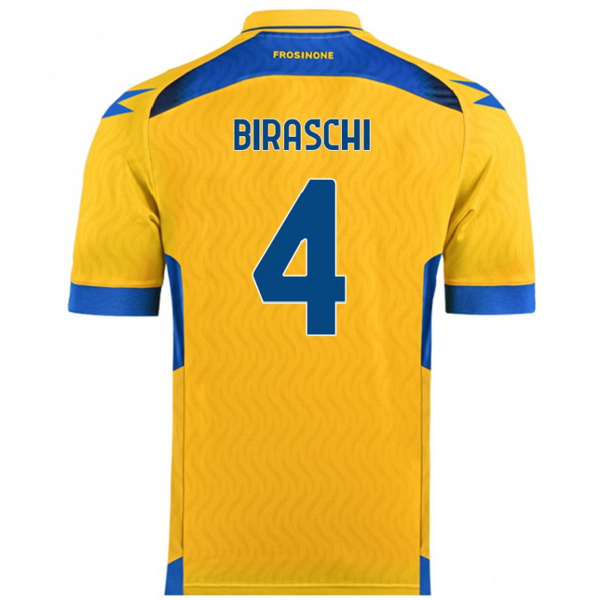 Gyermek Labdarúgás Davide Biraschi #4 Sárga Hazai Jersey 2024/25 Mez Póló Ing