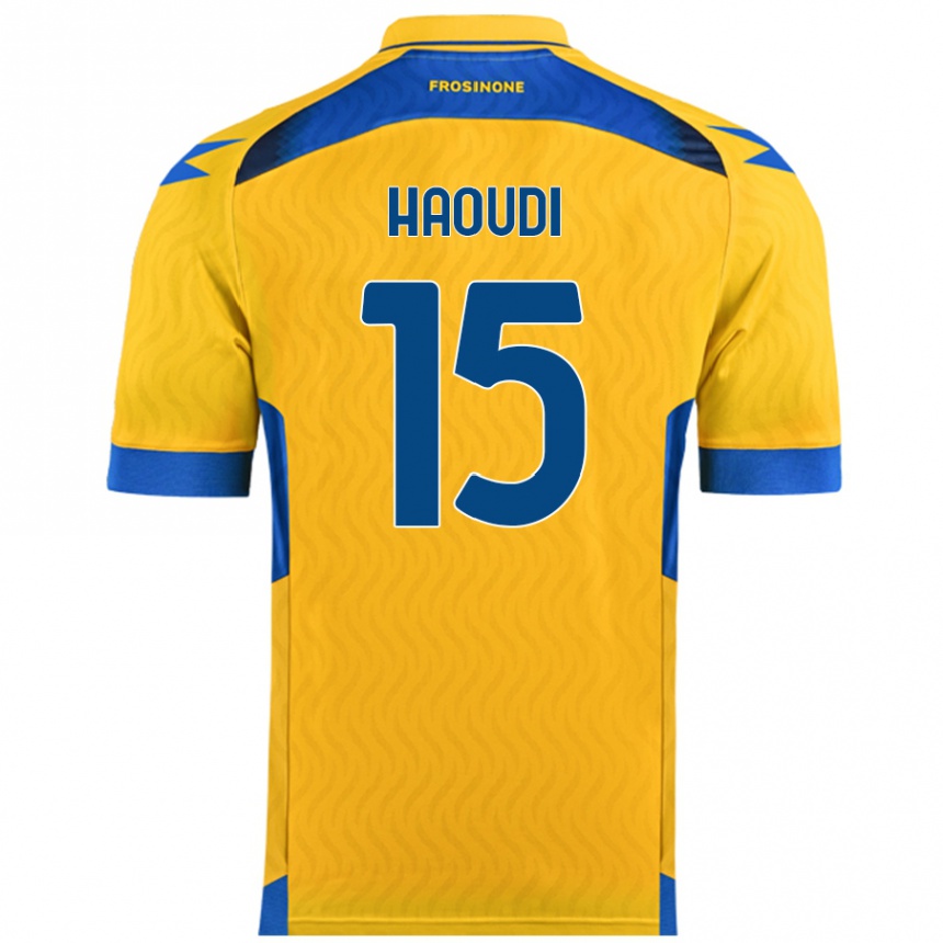 Gyermek Labdarúgás Hamza Haoudi #15 Sárga Hazai Jersey 2024/25 Mez Póló Ing