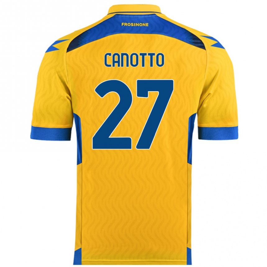 Gyermek Labdarúgás Luigi Canotto #27 Sárga Hazai Jersey 2024/25 Mez Póló Ing