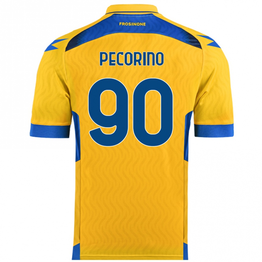 Gyermek Labdarúgás Emanuele Pecorino #90 Sárga Hazai Jersey 2024/25 Mez Póló Ing