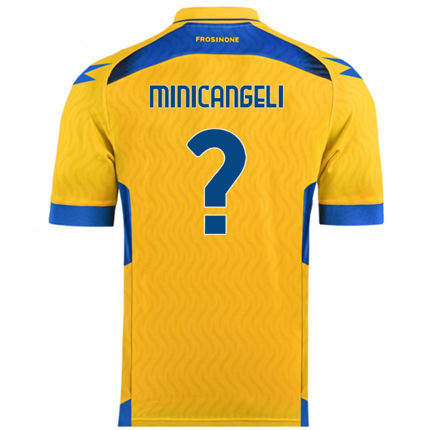 Gyermek Labdarúgás Francesco Minicangeli #0 Sárga Hazai Jersey 2024/25 Mez Póló Ing