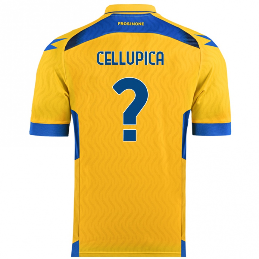 Gyermek Labdarúgás Riccardo Cellupica #0 Sárga Hazai Jersey 2024/25 Mez Póló Ing