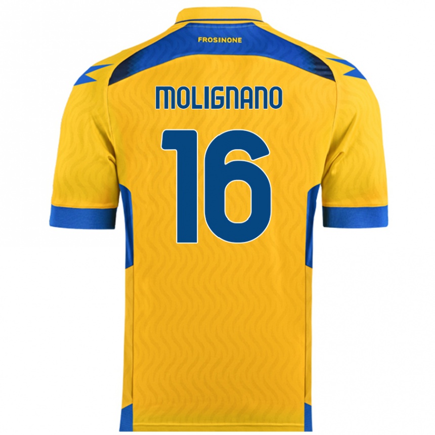 Gyermek Labdarúgás Gaetano Molignano #16 Sárga Hazai Jersey 2024/25 Mez Póló Ing