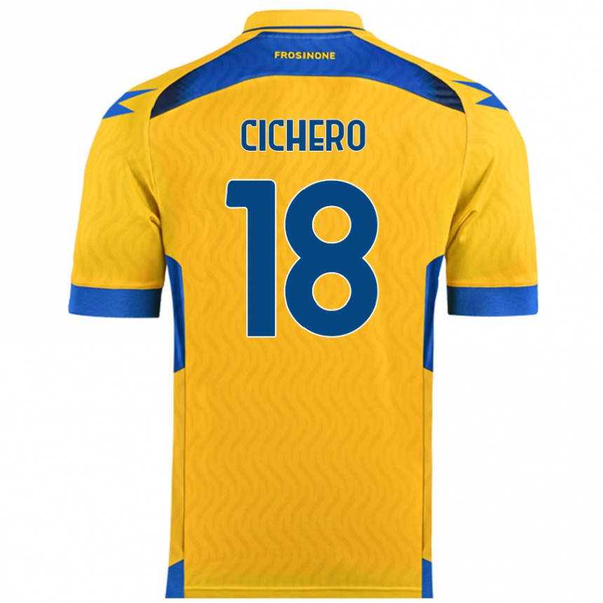 Gyermek Labdarúgás Alejandro Cichero #18 Sárga Hazai Jersey 2024/25 Mez Póló Ing