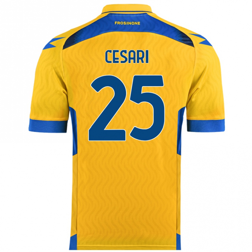 Gyermek Labdarúgás Nicolò Cesari #25 Sárga Hazai Jersey 2024/25 Mez Póló Ing