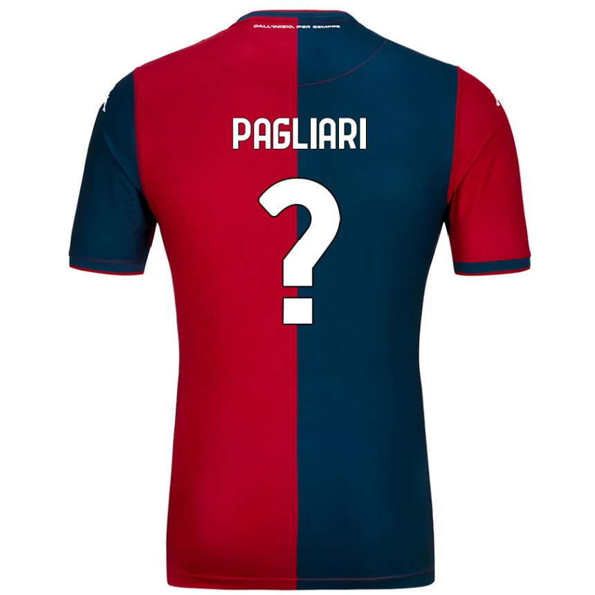 Gyermek Labdarúgás Alessandro Pagliari #0 Piros Sötétkék Hazai Jersey 2024/25 Mez Póló Ing