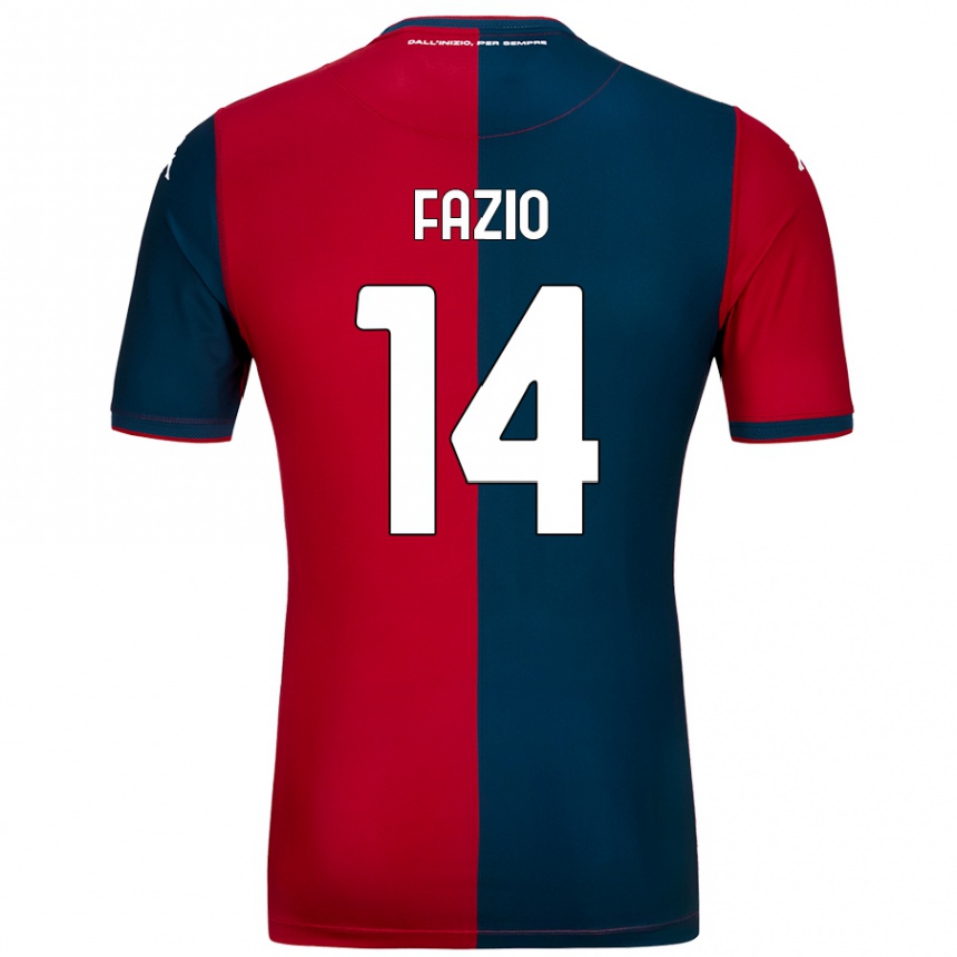 Gyermek Labdarúgás Tommaso Fazio #14 Piros Sötétkék Hazai Jersey 2024/25 Mez Póló Ing