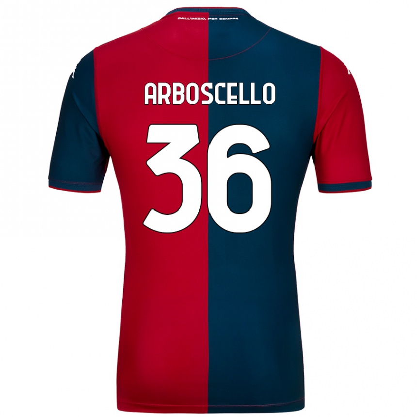 Gyermek Labdarúgás Riccardo Arboscello #36 Piros Sötétkék Hazai Jersey 2024/25 Mez Póló Ing