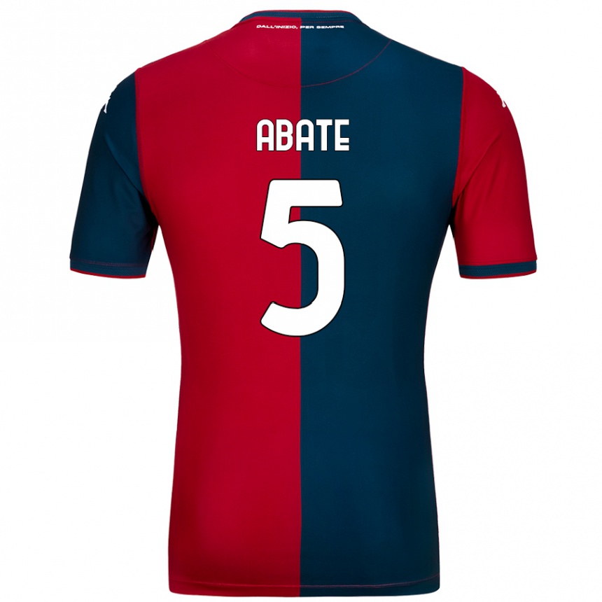 Gyermek Labdarúgás Giada Abate #5 Piros Sötétkék Hazai Jersey 2024/25 Mez Póló Ing