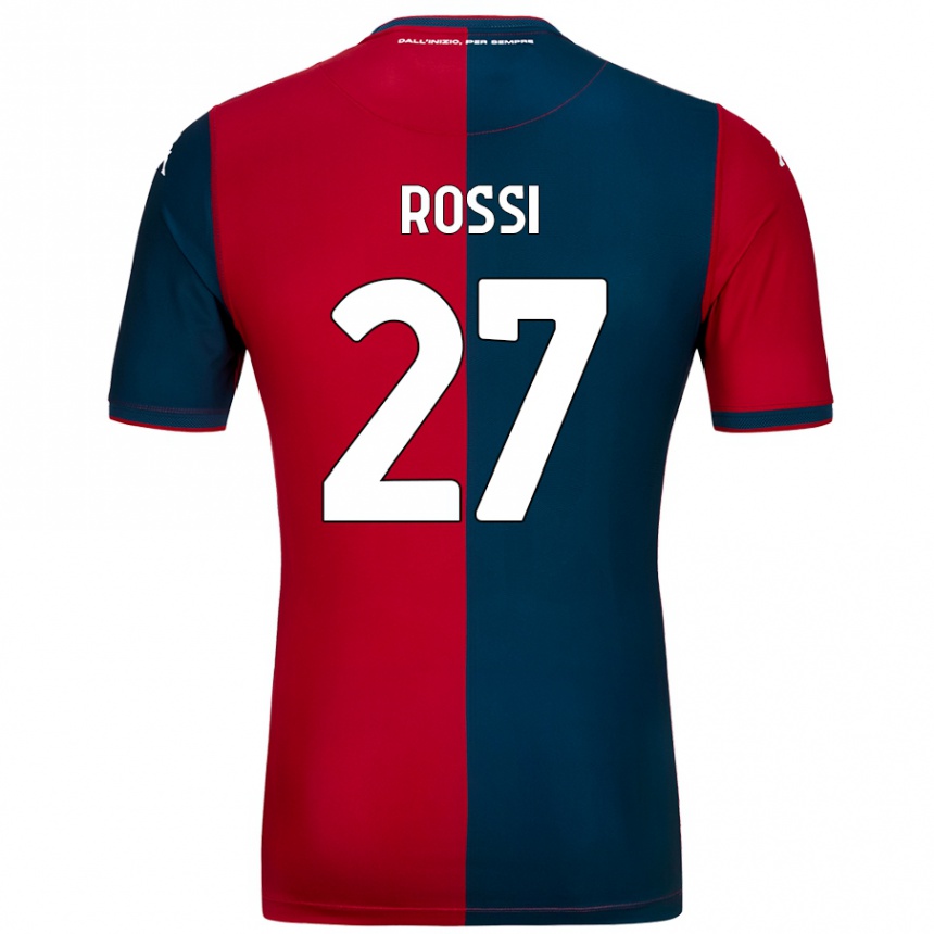 Gyermek Labdarúgás Lucrezia Rossi #27 Piros Sötétkék Hazai Jersey 2024/25 Mez Póló Ing