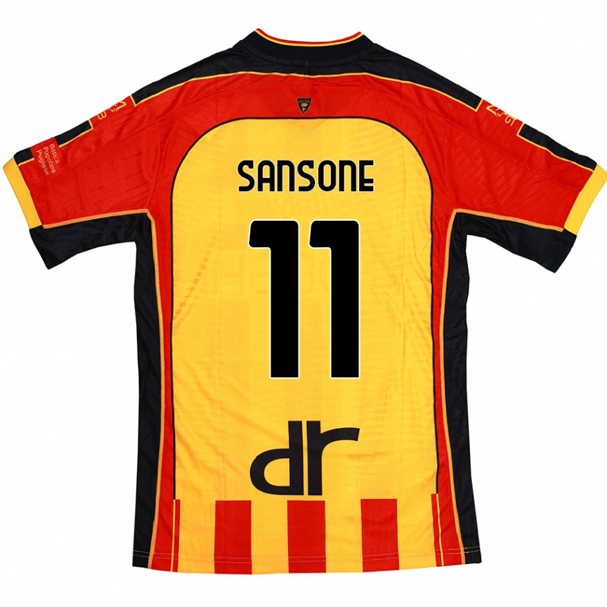 Gyermek Labdarúgás Nicola Sansone #11 Sárga Piros Hazai Jersey 2024/25 Mez Póló Ing