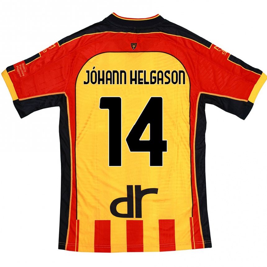 Gyermek Labdarúgás Thórir Jóhann Helgason #14 Sárga Piros Hazai Jersey 2024/25 Mez Póló Ing