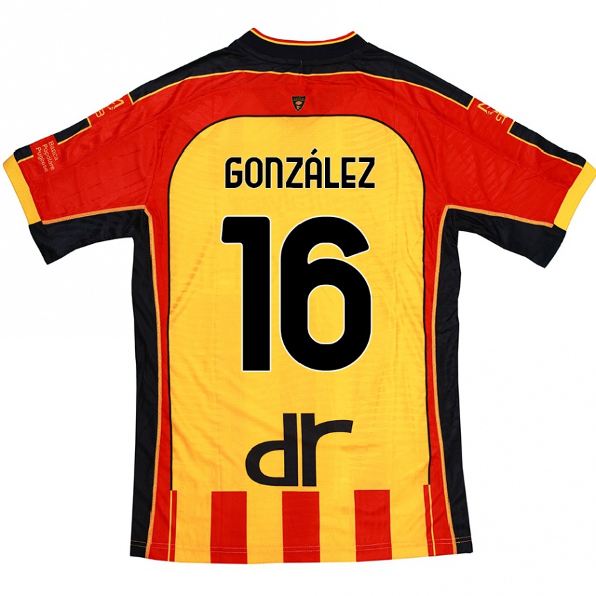 Gyermek Labdarúgás Joan González #16 Sárga Piros Hazai Jersey 2024/25 Mez Póló Ing