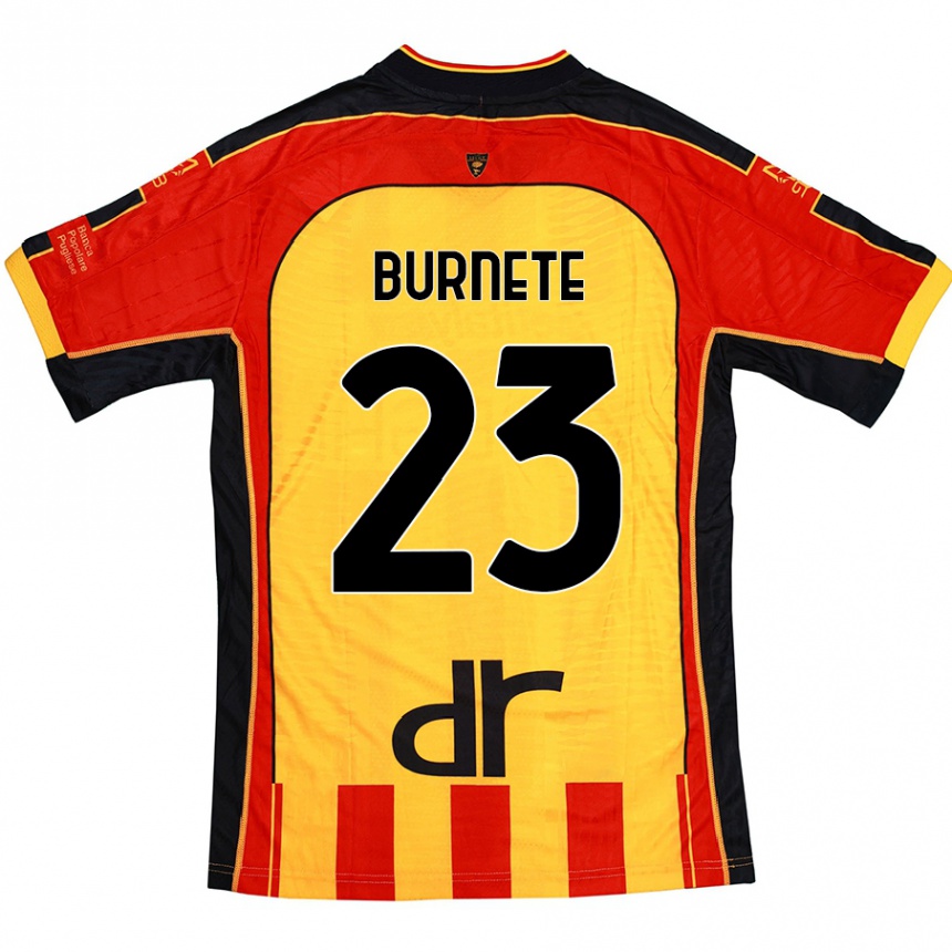 Gyermek Labdarúgás Rareș Burnete #23 Sárga Piros Hazai Jersey 2024/25 Mez Póló Ing