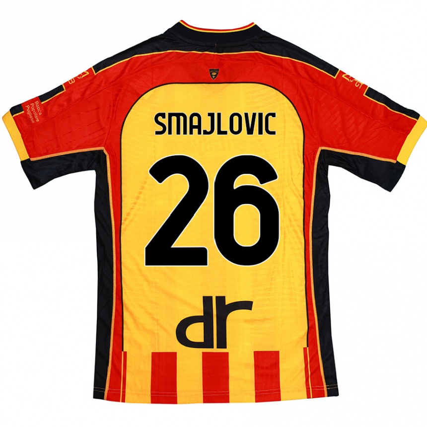 Gyermek Labdarúgás Zinedin Smajlovic #26 Sárga Piros Hazai Jersey 2024/25 Mez Póló Ing