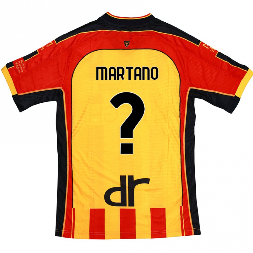 Gyermek Labdarúgás Diego Martano #0 Sárga Piros Hazai Jersey 2024/25 Mez Póló Ing