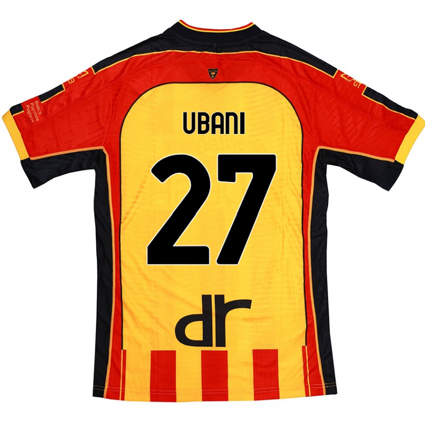 Gyermek Labdarúgás Marlon Ubani #27 Sárga Piros Hazai Jersey 2024/25 Mez Póló Ing