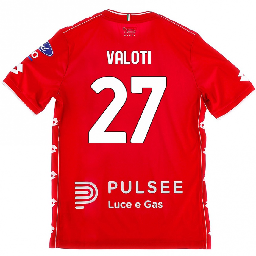 Gyermek Labdarúgás Mattia Valoti #27 Piros Fehér Hazai Jersey 2024/25 Mez Póló Ing