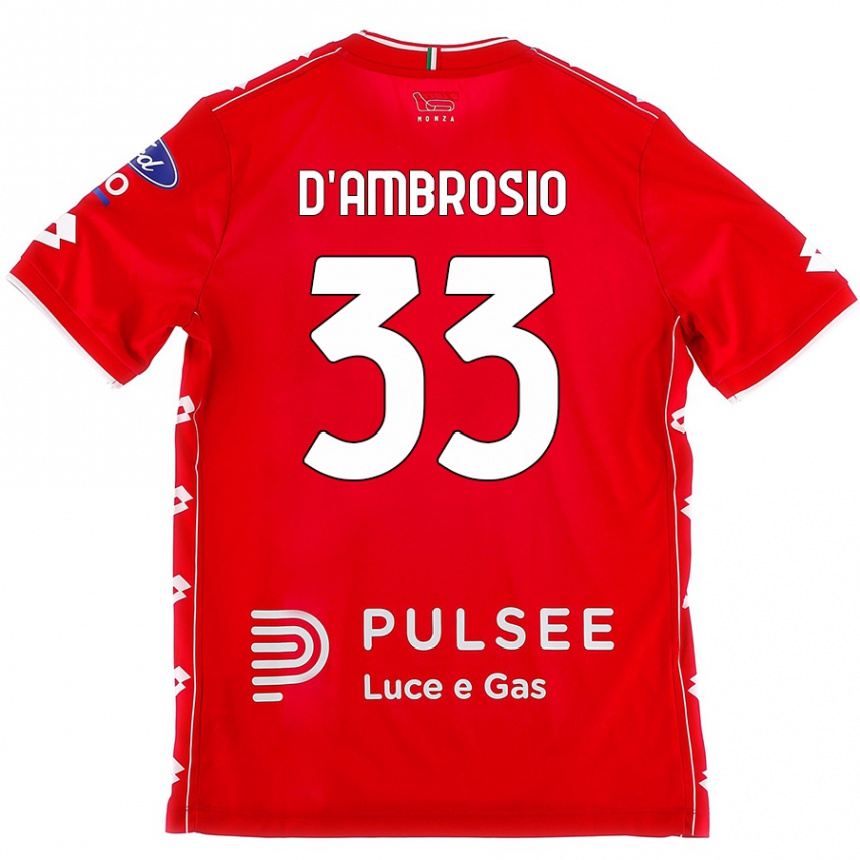 Gyermek Labdarúgás Danilo D'ambrosio #33 Piros Fehér Hazai Jersey 2024/25 Mez Póló Ing