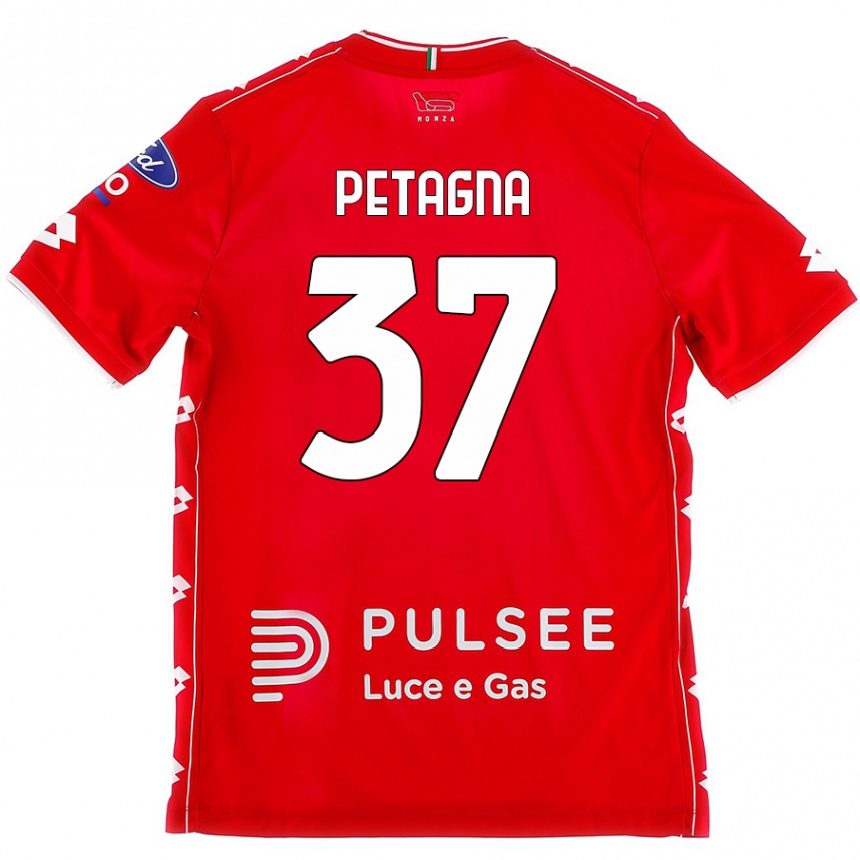 Gyermek Labdarúgás Andrea Petagna #37 Piros Fehér Hazai Jersey 2024/25 Mez Póló Ing