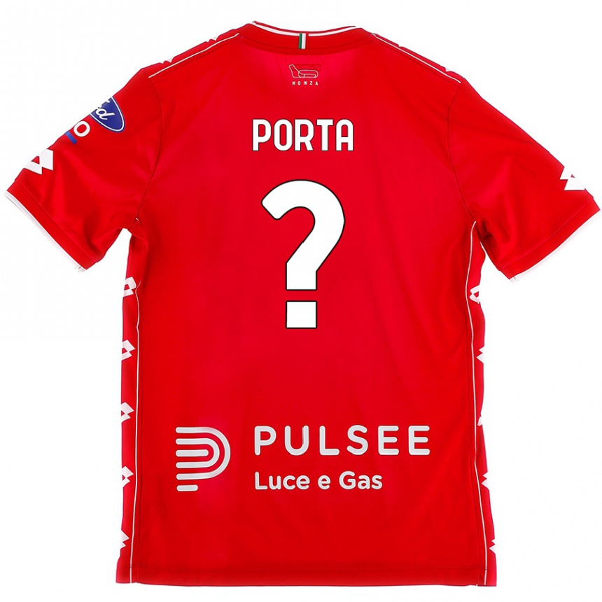 Gyermek Labdarúgás Matteo Porta #0 Piros Fehér Hazai Jersey 2024/25 Mez Póló Ing