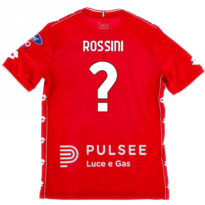 Gyermek Labdarúgás Luca Rossini #0 Piros Fehér Hazai Jersey 2024/25 Mez Póló Ing