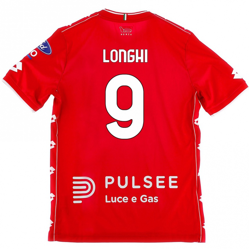 Gyermek Labdarúgás Jordan Longhi #9 Piros Fehér Hazai Jersey 2024/25 Mez Póló Ing