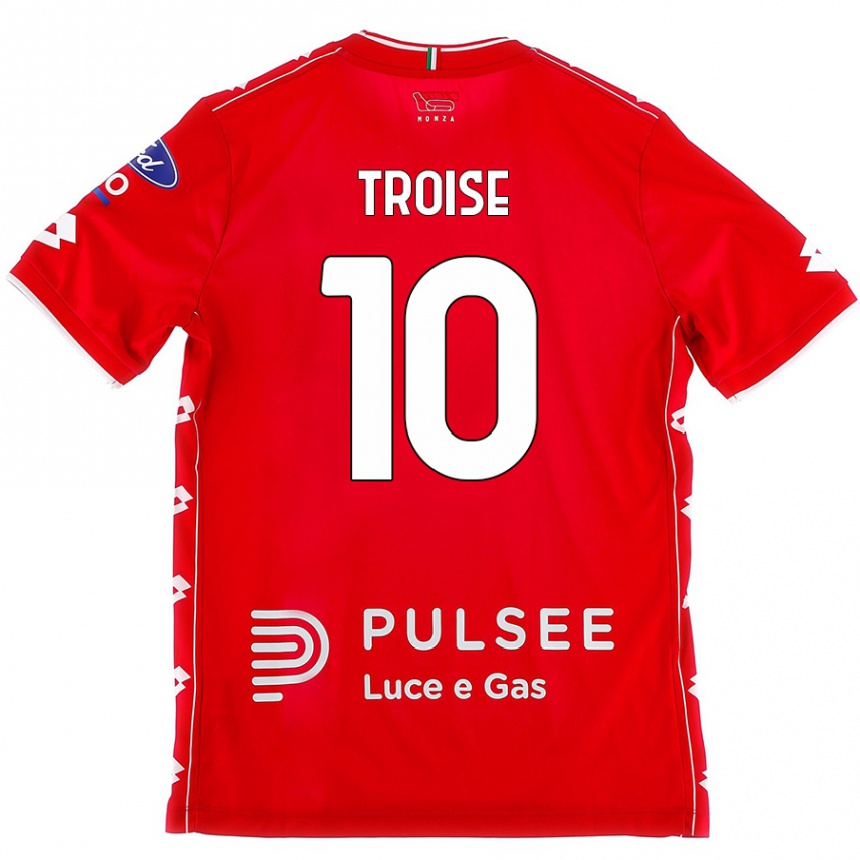 Gyermek Labdarúgás Antonio Troise #10 Piros Fehér Hazai Jersey 2024/25 Mez Póló Ing