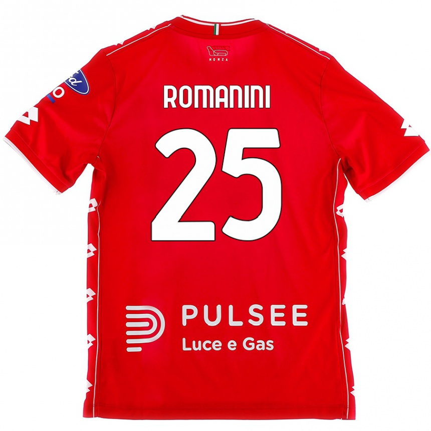 Gyermek Labdarúgás Andrea Romanini #25 Piros Fehér Hazai Jersey 2024/25 Mez Póló Ing