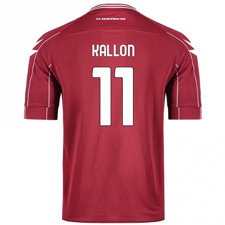 Gyermek Labdarúgás Yayah Kallon #11 Burgundia Hazai Jersey 2024/25 Mez Póló Ing