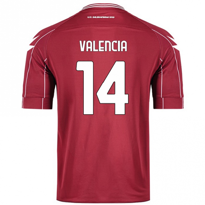 Gyermek Labdarúgás Diego Valencia #14 Burgundia Hazai Jersey 2024/25 Mez Póló Ing