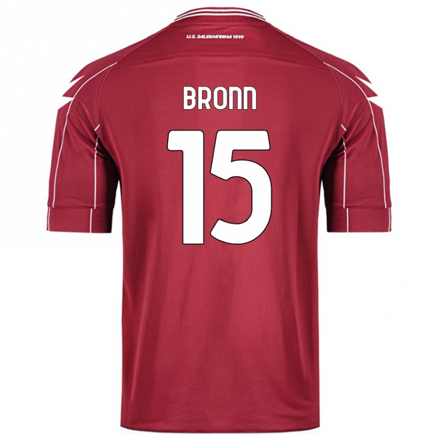 Gyermek Labdarúgás Dylan Bronn #15 Burgundia Hazai Jersey 2024/25 Mez Póló Ing